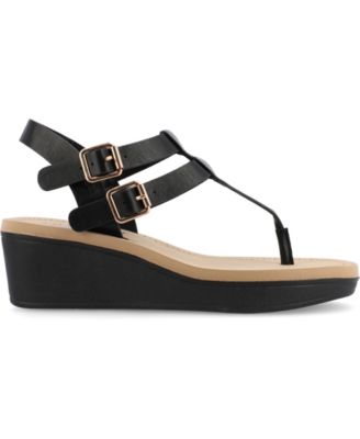 Women's Bianca Double Buckle Platform Wedge Sandals