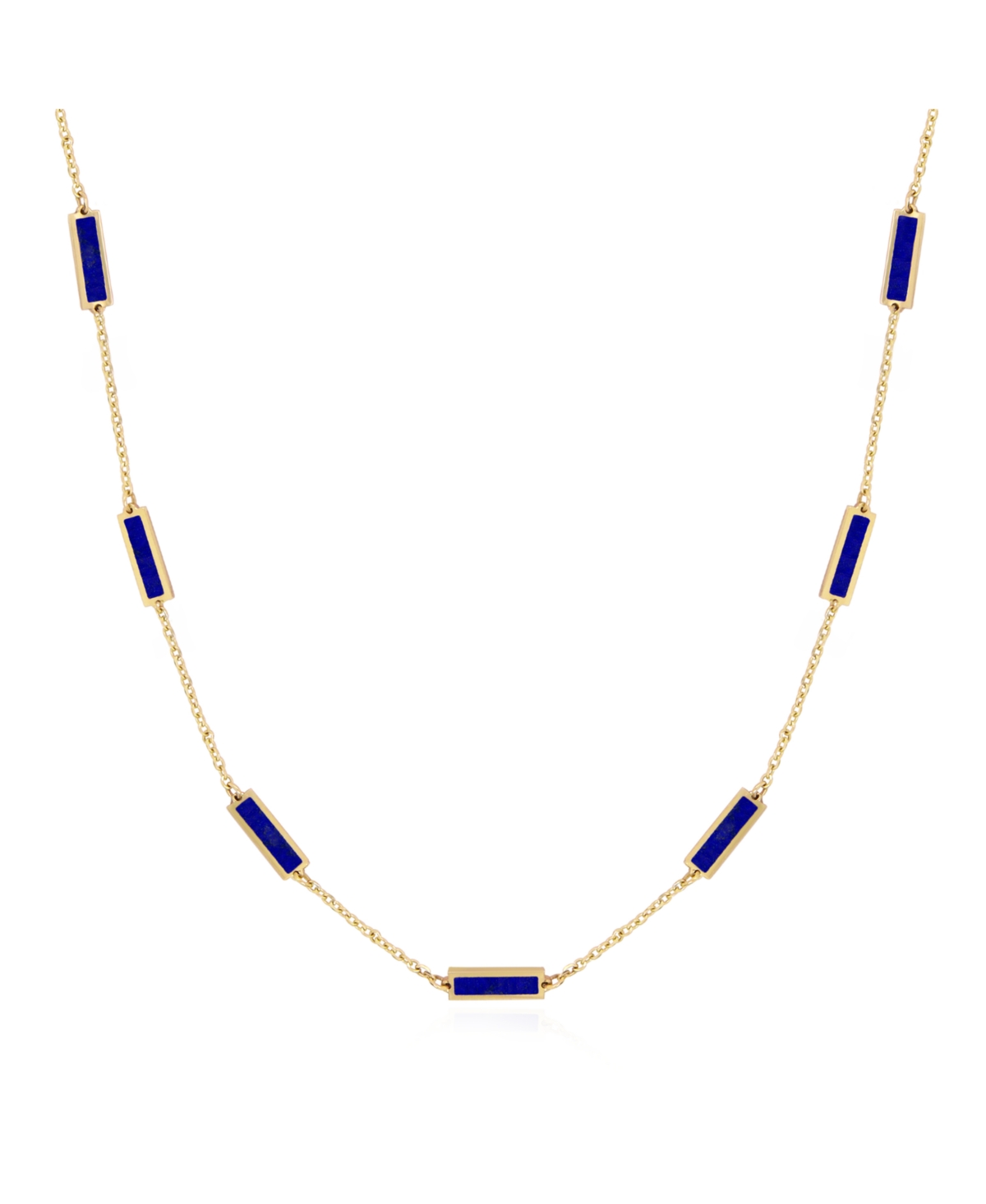 Lapis Bar Chain Necklace - Blue