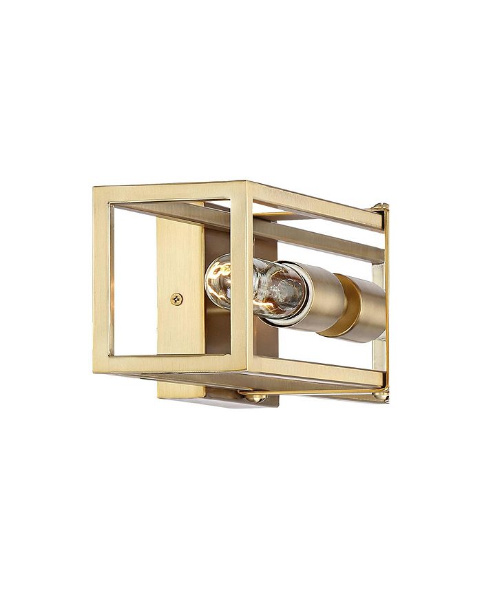 Fabrian Modern Wall Sconce Lighting Warm Brass Hardwired 18 3/4 High 2-Light Fixture Rectangular Open Frame for Bedroom Bathroom Bedside Living Room Home Hallway Dining Kitchen - Possini Euro Design - Gold