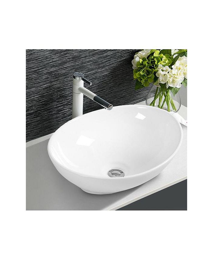 Slickblue Oval Bathroom Basin Ceramic Vessel Sink Macy's