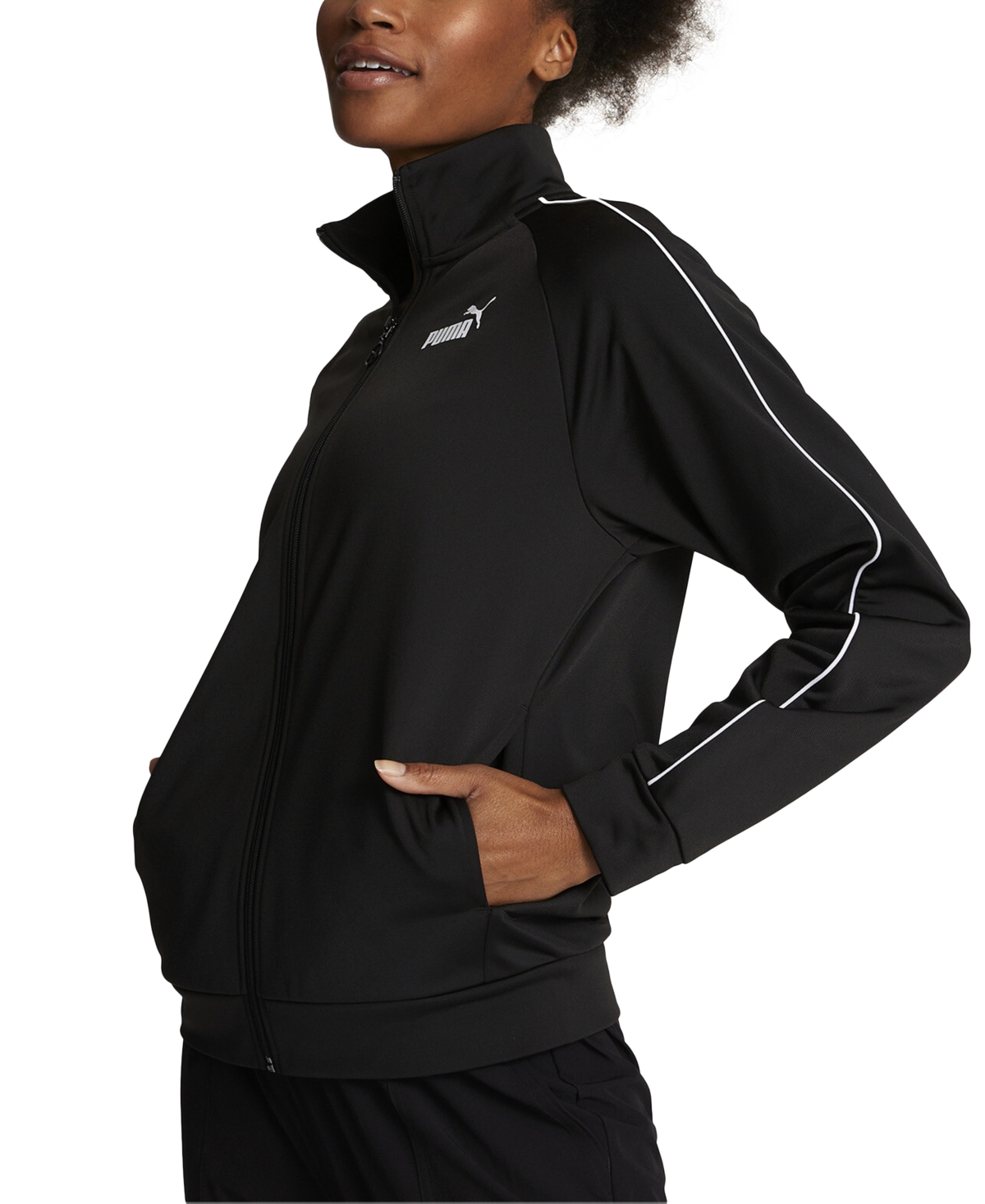 Shop Puma Women's Piping Track Jacket In  Black