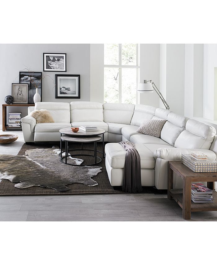 Furniture CLOSEOUT! Julius 3pc Leather Sectional Sofa with Chaise and