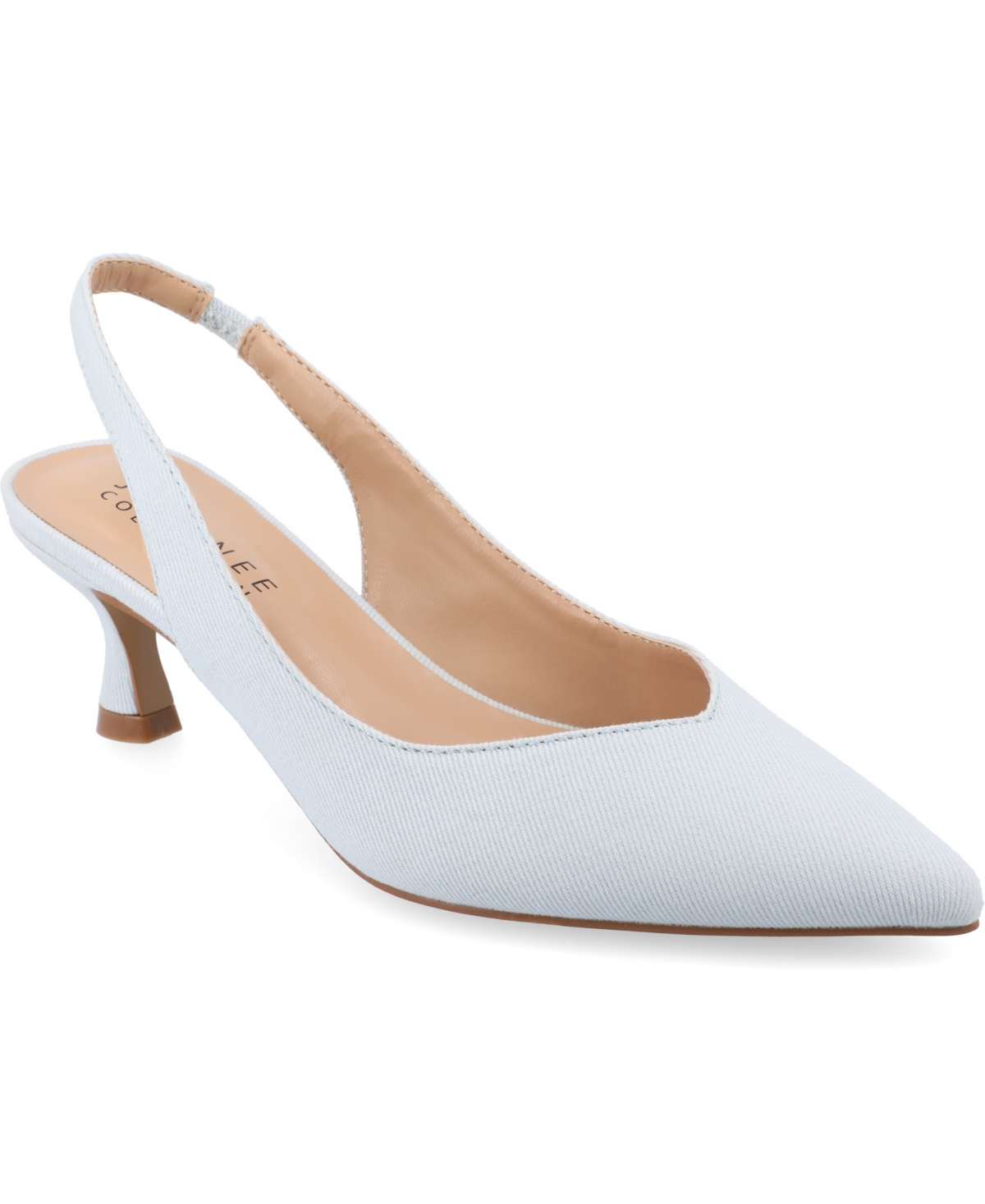 Journee Collection Women's Mikoa Slingback Pointed Toe Kitten Heels