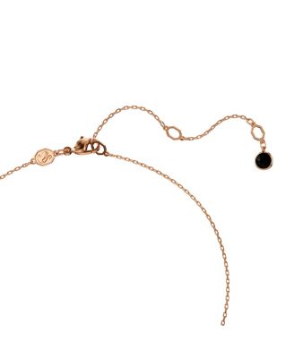 Swan, Black, Rose Gold-Tone Iconic Swan Pendant Necklace
