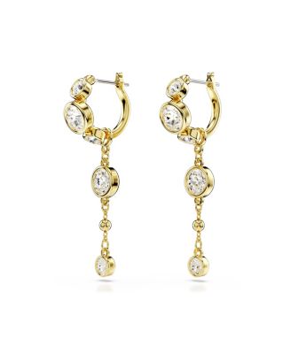 Round Cut, White, Mixed Metal Finish Imber Drop Earrings