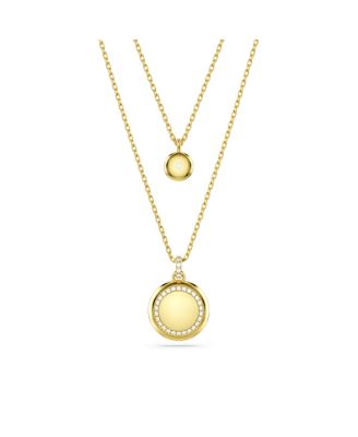 White, Rhodium Plated or Rose-Gold Tone or Gold-Tone Meteora Layered Pendant Necklace