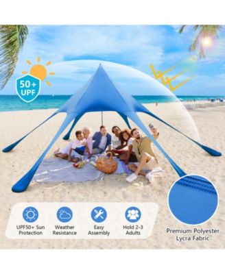 20 x 20 Feet Beach Canopy Tent with UPF50+ Sun Protection and Shovel-Blue