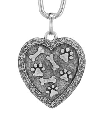 Silver-Tone Paw Bone Key Fob