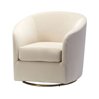 Swivel Accent Chair with Gold Metal Base for Living Room Nursery