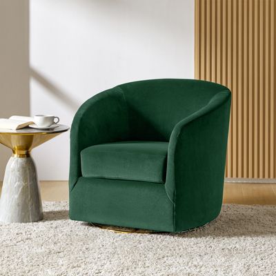 Swivel Accent Chair with Gold Metal Base for Living Room Nursery