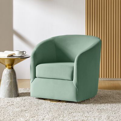 Swivel Accent Chair with Gold Metal Base for Living Room Nursery