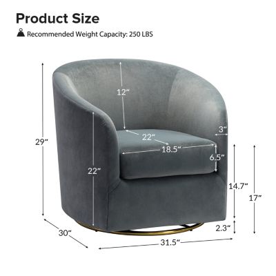 Swivel Accent Chair with Gold Metal Base for Living Room Nursery