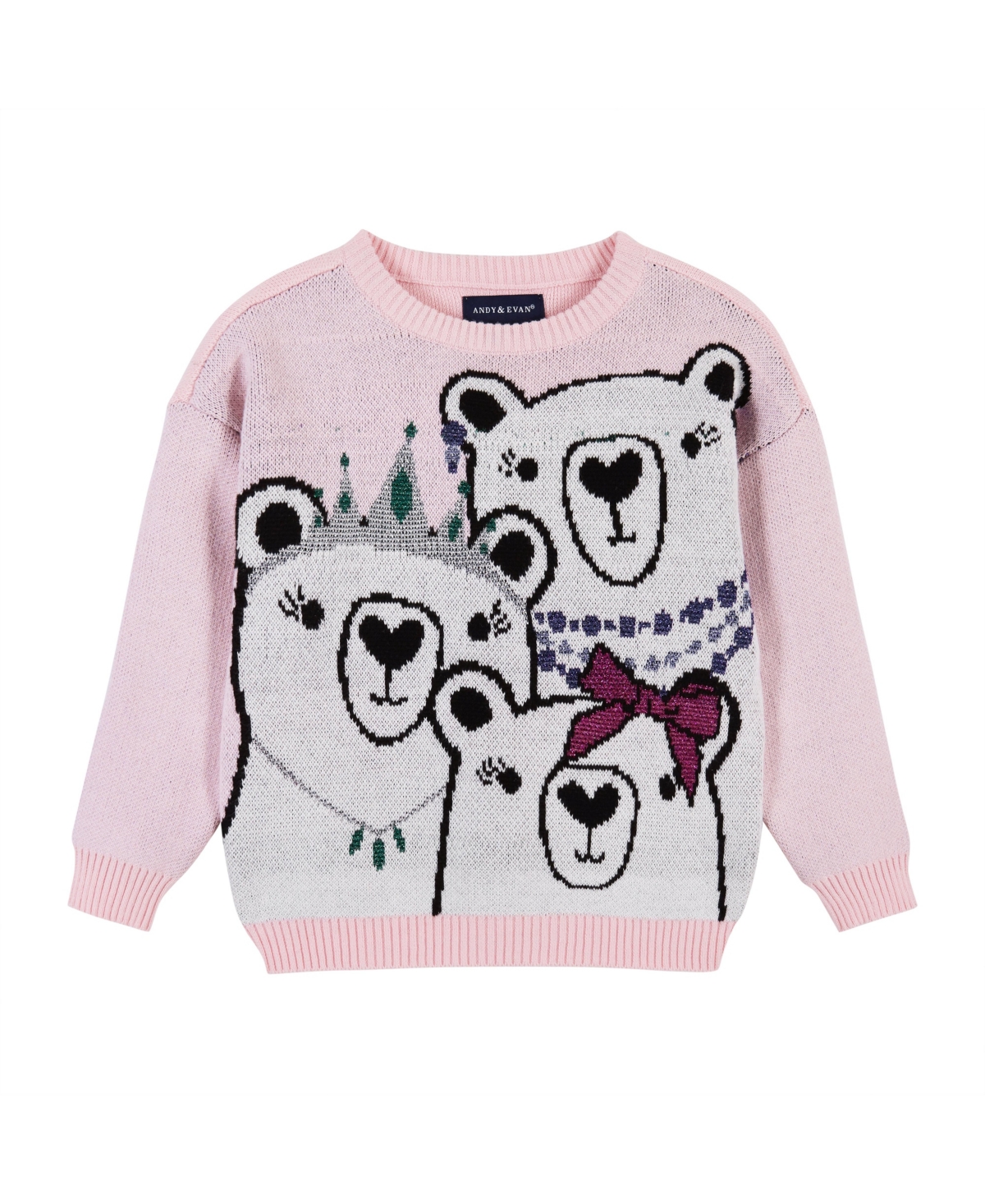 Andy & Evan Little Girls Toddler/Child Bear Sweater Set