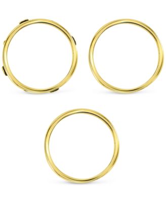 3-Pc. Set Cubic Zirconia & Enamel Stack Rings in 14k Gold-Plated Sterling Silver