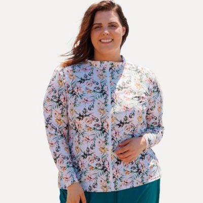 Women's Plus Size Full-Zip Nora Swim Top