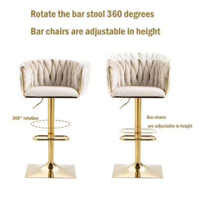 Streamdale Vintage Bar Stools With Back And Footrest Counter Height Dining Chairs