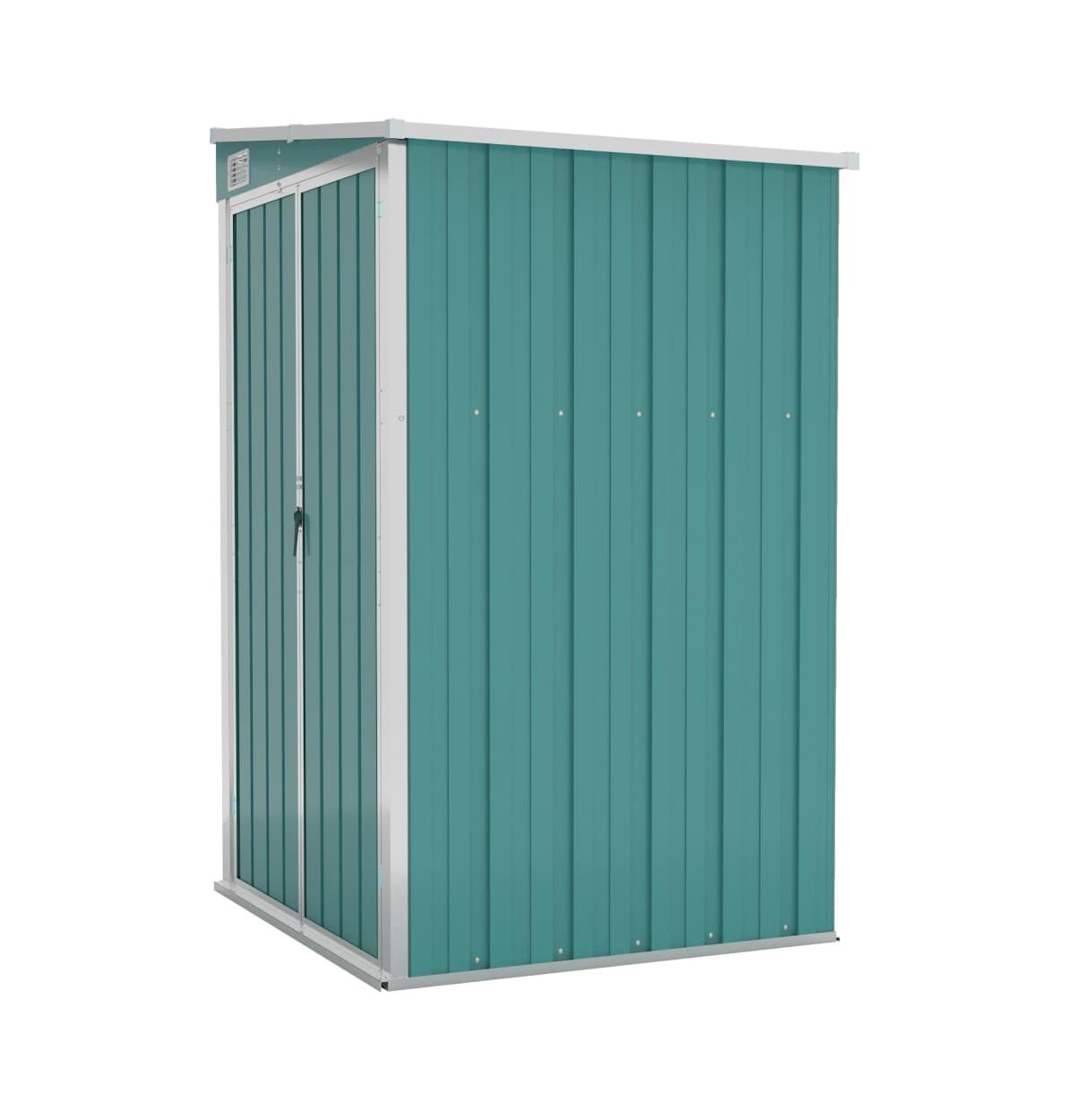 Wall-mounted Garden Shed Green 46.5"x39.4"x70.1" Galvanized Steel - Green