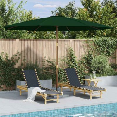 Garden Parasol with Wooden Pole 137.8" Green