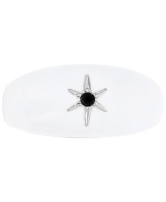 Lab-Grown White Sapphire (1/20 ct. tw.) & Enamel Star Ring in Sterling Silver (Also in Black Spinel)