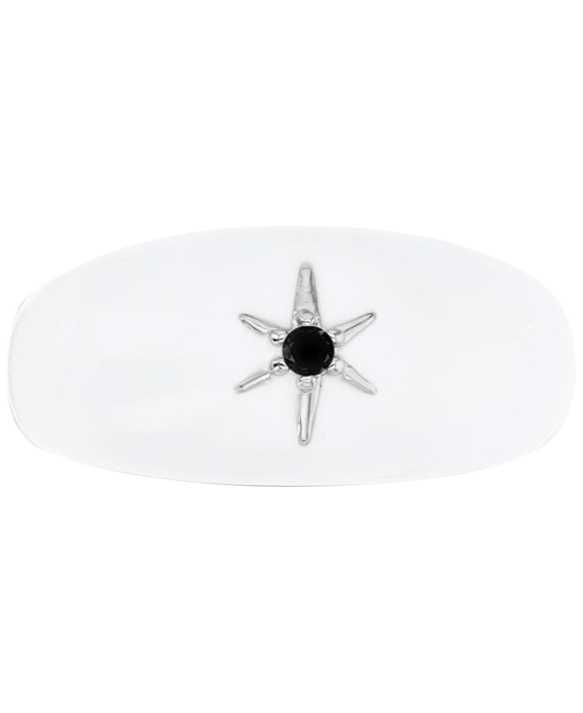 Lab-GrownSapphire (1/20 ct. tw.) & Enamel Star Ring in Sterling Silver (Also in Black Spinel) - White