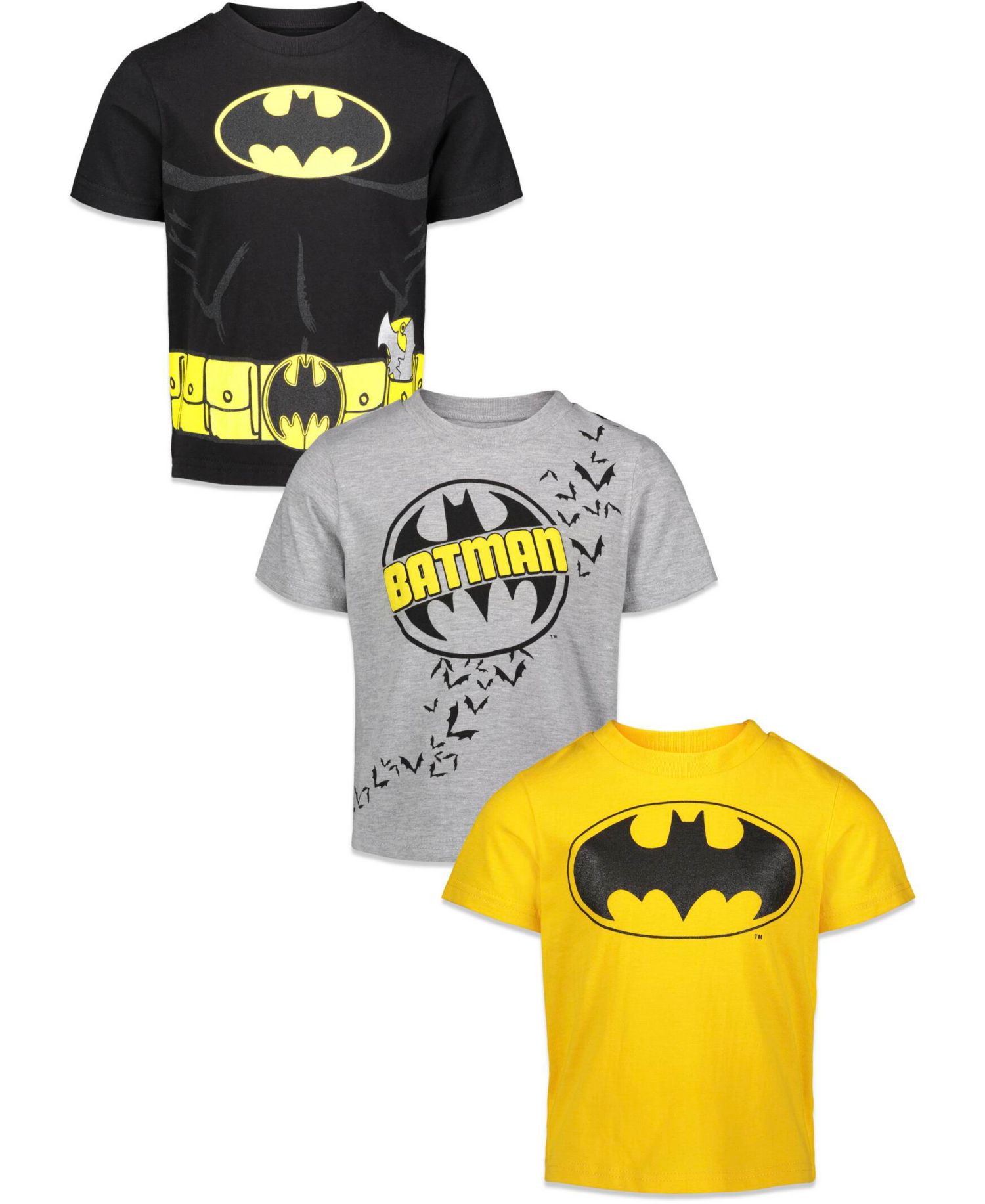 Toddler Boys Justice League Batman Joker Riddler 3 Pack Graphic Short Sleeve T-Shirt Toddler|Child