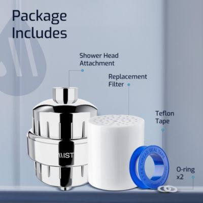 Chrome Shower Filter &amp;#x2013; 15-Stage Water Softening, Replaceable Cartridge, Removes Chlorine &amp; Odor, Improves Skin, Hair &amp; Nails