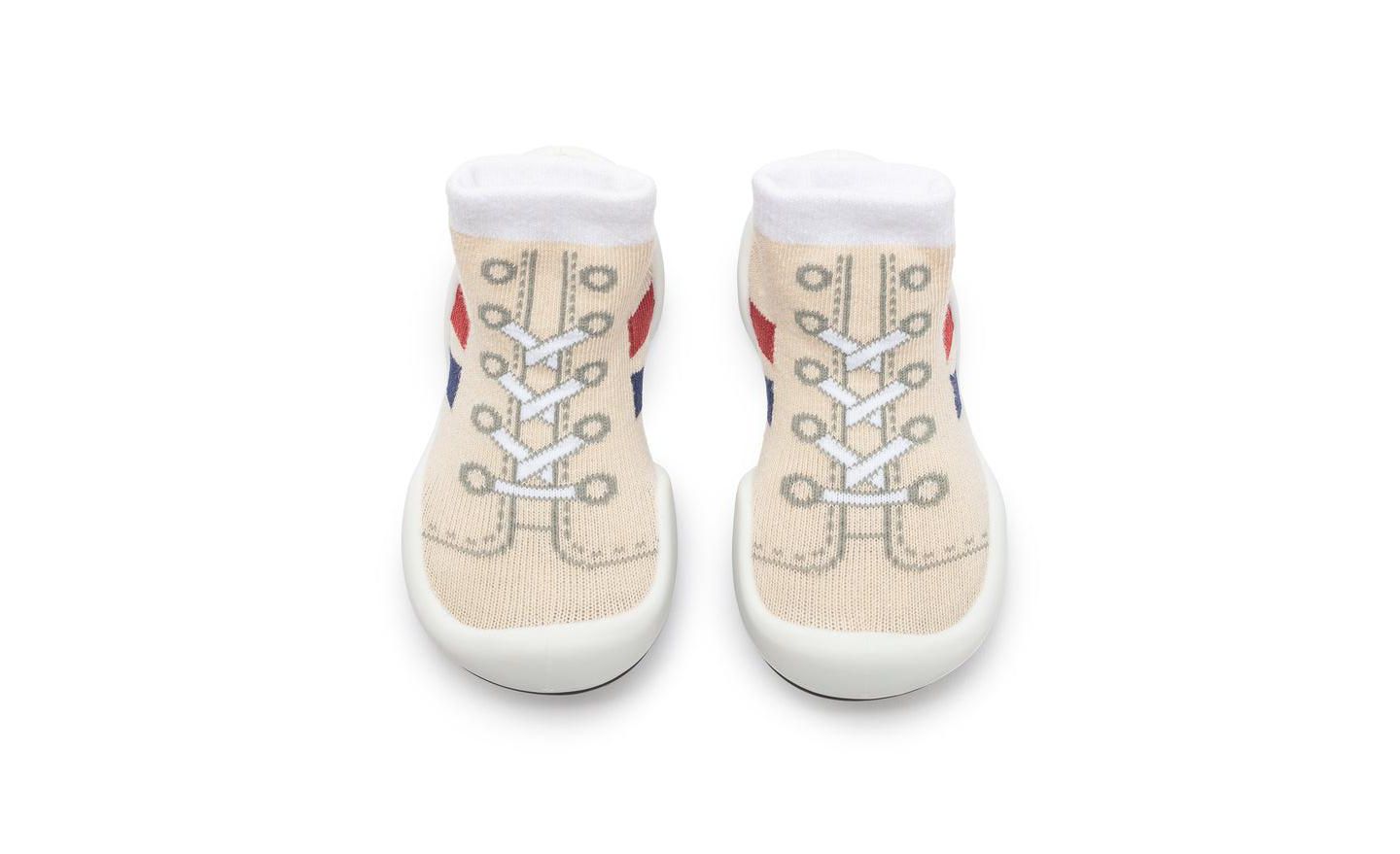 Носки Komuello Infant Girl Boy First Walk Sock Shoes Runner - Light Beige — фото 1