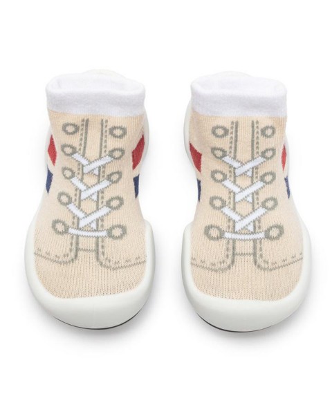 Детские Komuello Infant Girl Boy First Walk Sock Shoes Runner - Light Beige