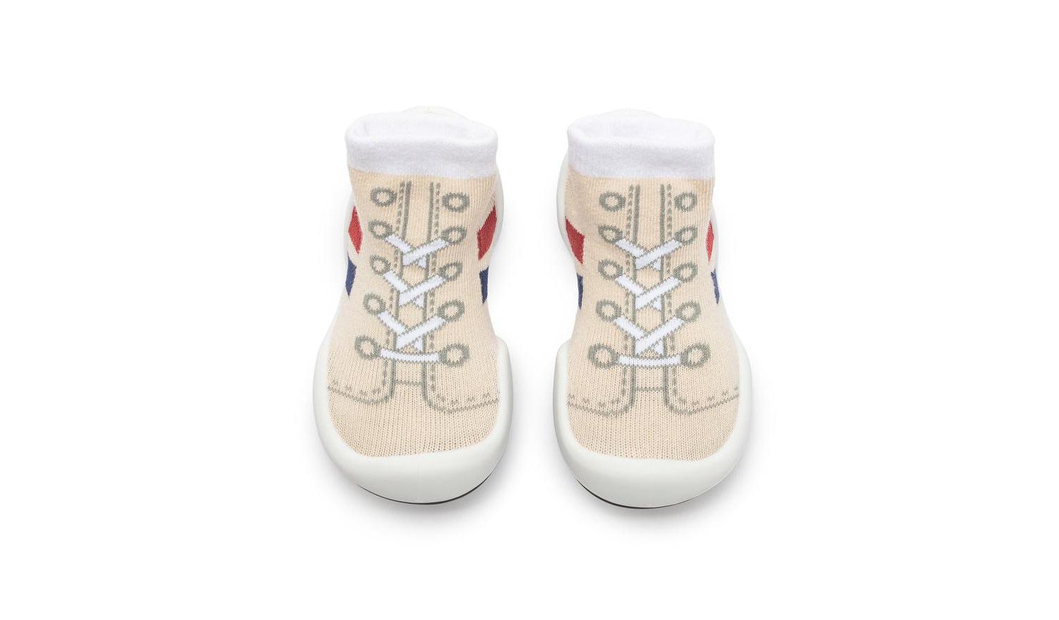 Infant Girl Boy First Walk Sock Shoes Runner - Light Beige