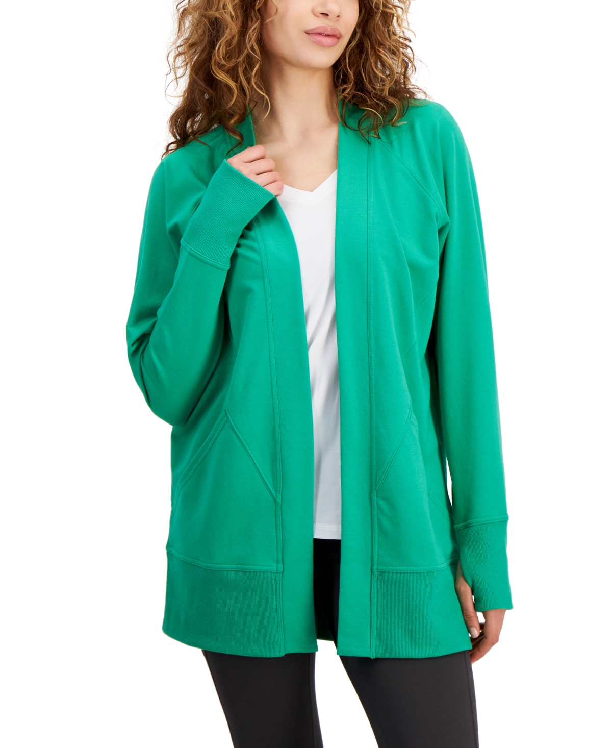 Shop Id Ideology Women's Comfort Flow Cardigan Sweater, Created For Macy's In Viridian