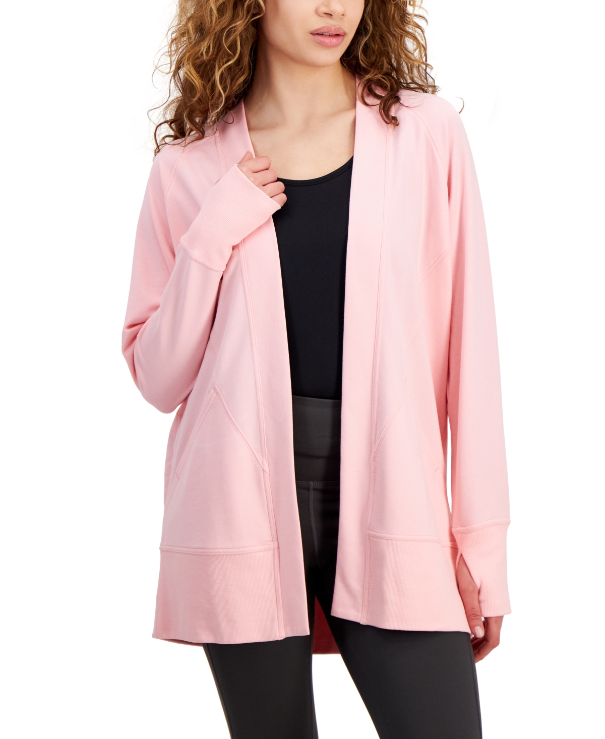Shop Id Ideology Women's Comfort Flow Cardigan Sweater, Created For Macy's In Pink Icing
