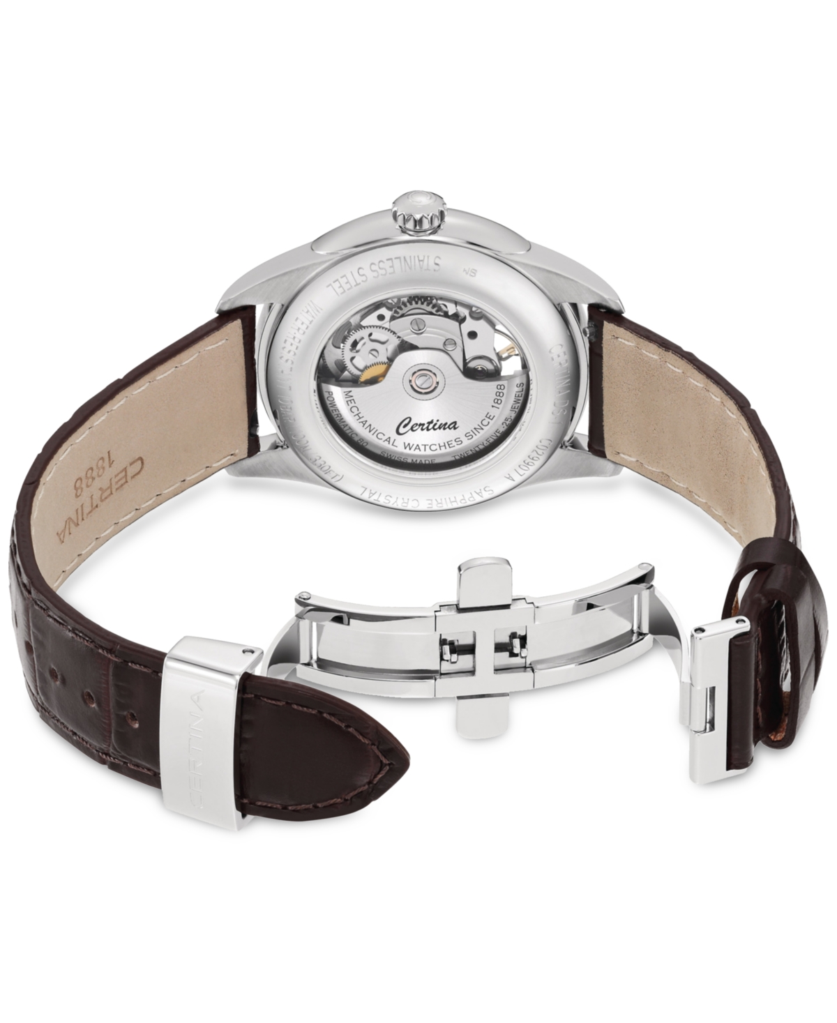 Men's Swiss Automatic Ds-1 Skeleton Black Strap Watch 40mm - Gray