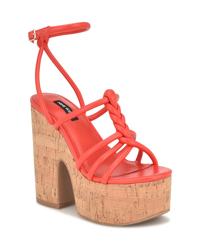 Nine west clearance red wedge sandals
