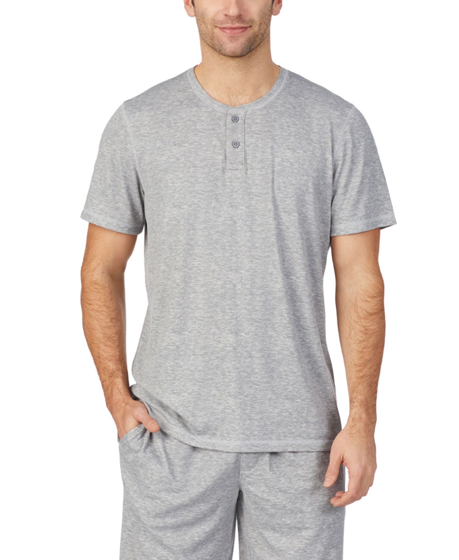 Men's Far-Infrared Enhance Sleep Short Sleeves Henley Top