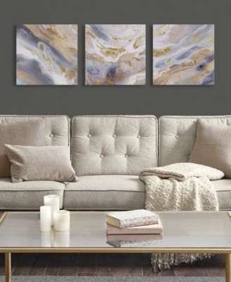 Madison Park Shimmering Symphony Glitter and Gold-Tone Foil Abstract Triptych 3-Pc Canvas Wall Art Set