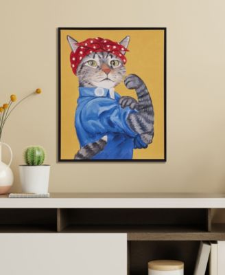 Pet Portrait Rosie The Feline Framed Canvas Wall Art