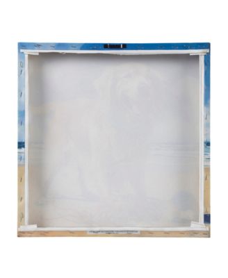 Beach Dogs Golden Retriever Canvas Wall Art