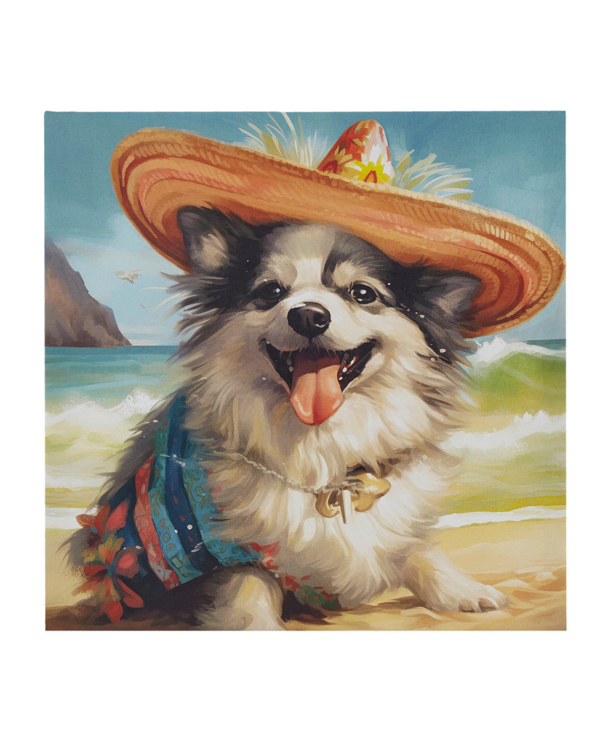 Madison Park Beach Dogs Chihuahua Canvas Wall Art In Open Blue