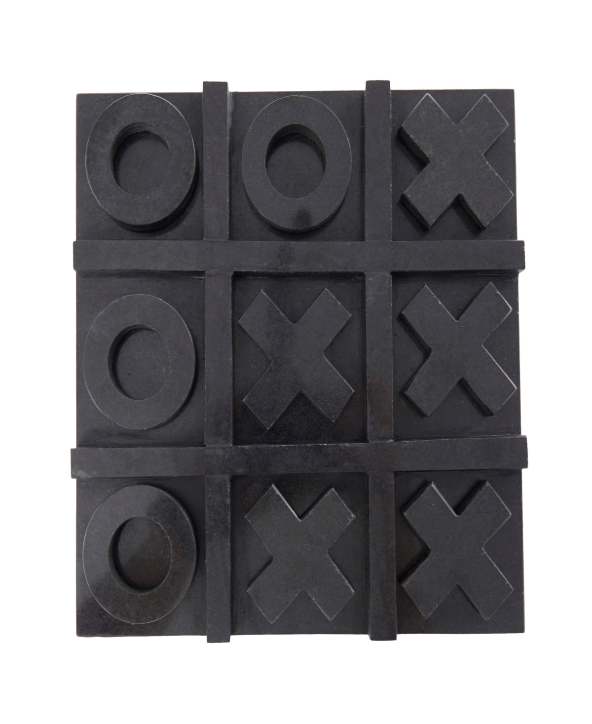 Rosemary Lane Real Marble Tic Tac Toe Game Set, 9" X 9" X 1" In Black