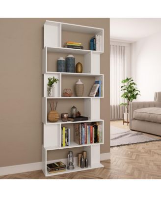 Book Cabinet/Room Divider White 31.5"x9.4"x75.6" Engineered Wood
