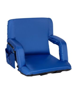Portable Stadium Chair With Armrests, Reclining Padded Back & Seat, Lightweight Metal Frame & Backpack Straps, Storage Pockets