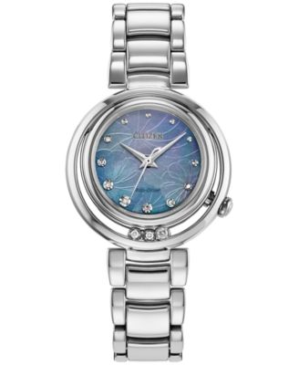 Citizen - Women's Arcly Diamond (1/10 ct. t.w.) Stainless Steel Bracelet Watch 30mm