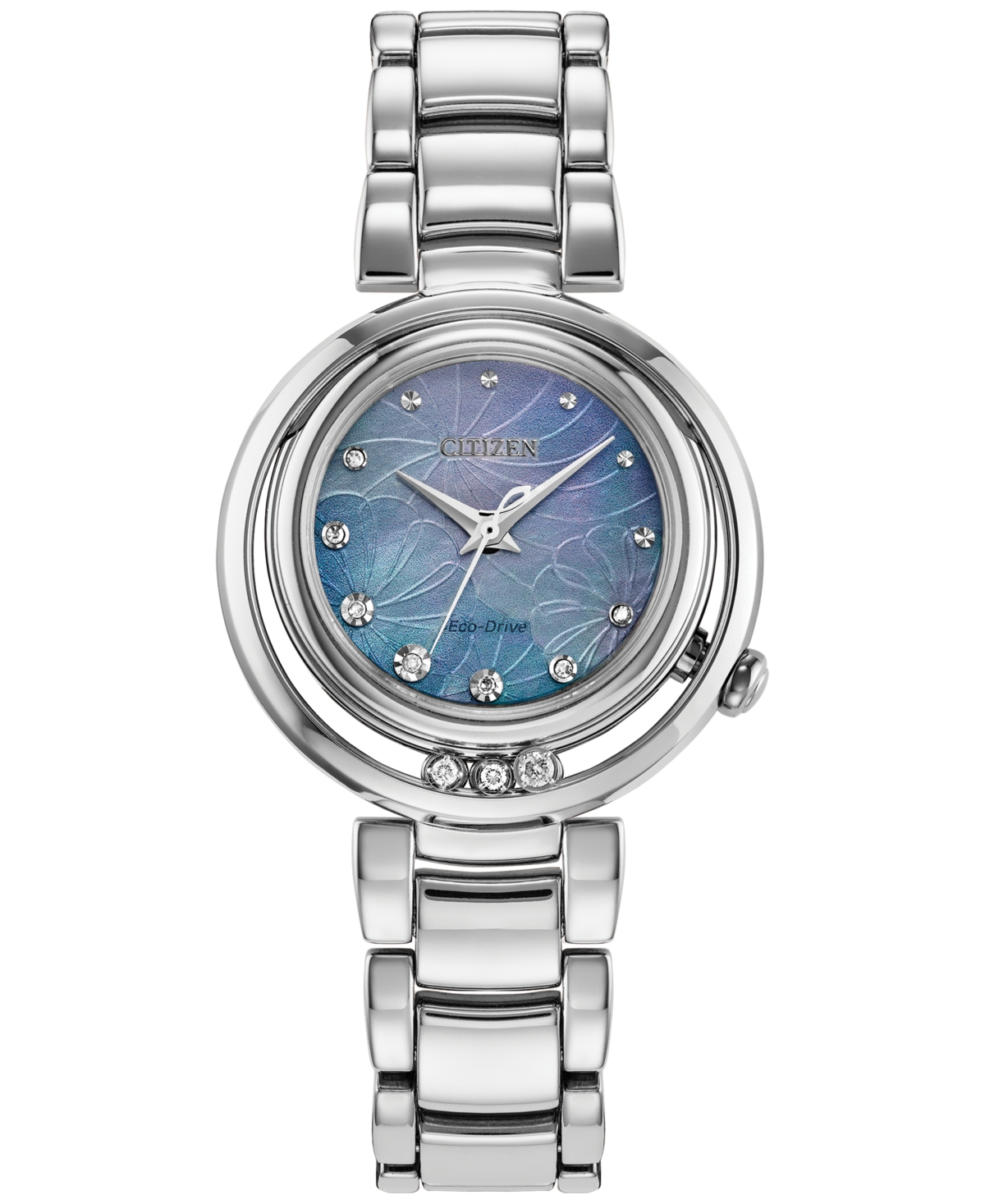 Citizen Eco-drive Women's Arcly Diamond (1/10 Ct. T.w.) Stainless Steel Bracelet Watch 30mm In Silver-tone