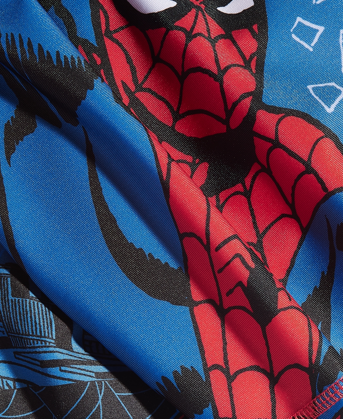 Shop Spider-man Little Boys Rashguard And Swim Trunks, 2 Piece Set In Blue