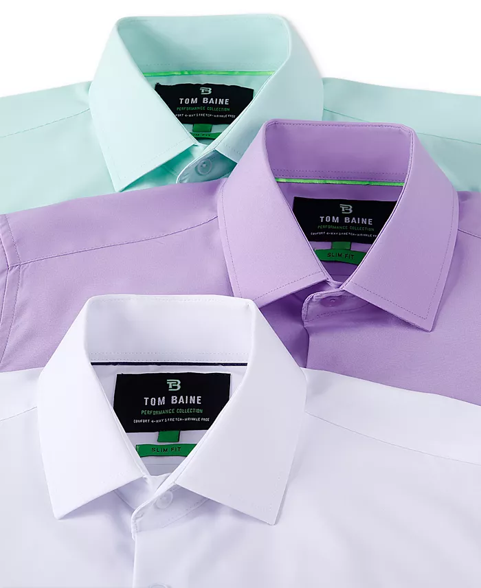 Men's Slim Fit Short Sleeve Performance Button Down Dress Shirt - thumbnail 6