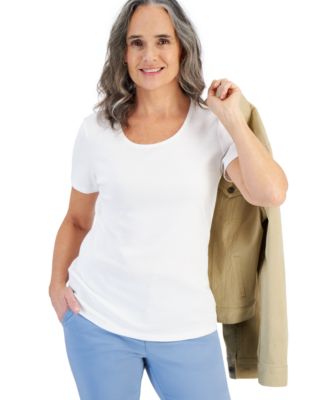 売れ筋商品|||スタイルアンドコー カットソー トップス レディース Women's Short-Sleeve Cotton Henley Top, PXS - 4X, Created for Macy's Faded Sage Style & Co Women's Short-sleeve Cotton Henley Top, Created