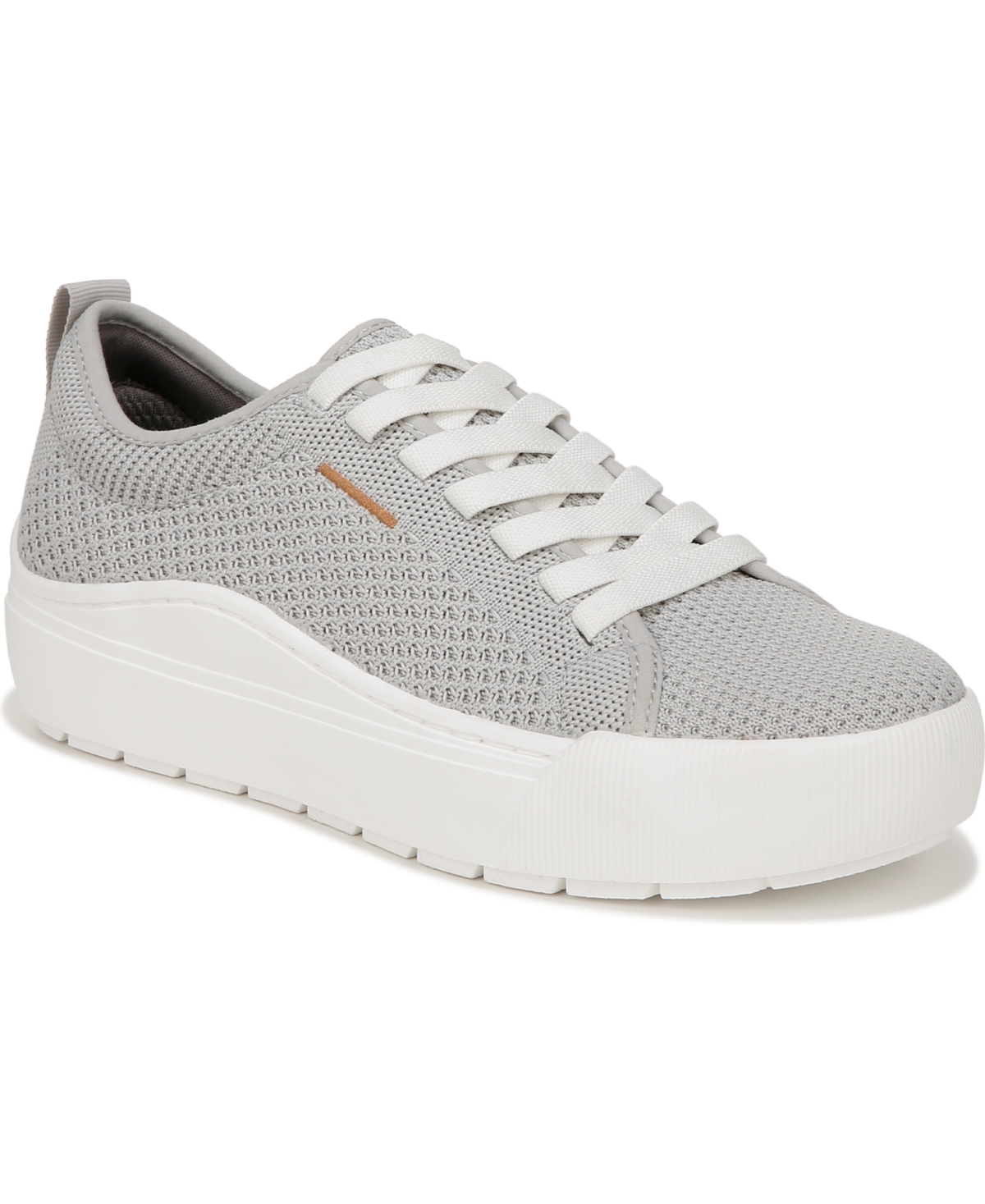 Shop Dr. Scholl's Women's Time Off Knit Platform Sneakers In Vapor Grey Knit Fabric