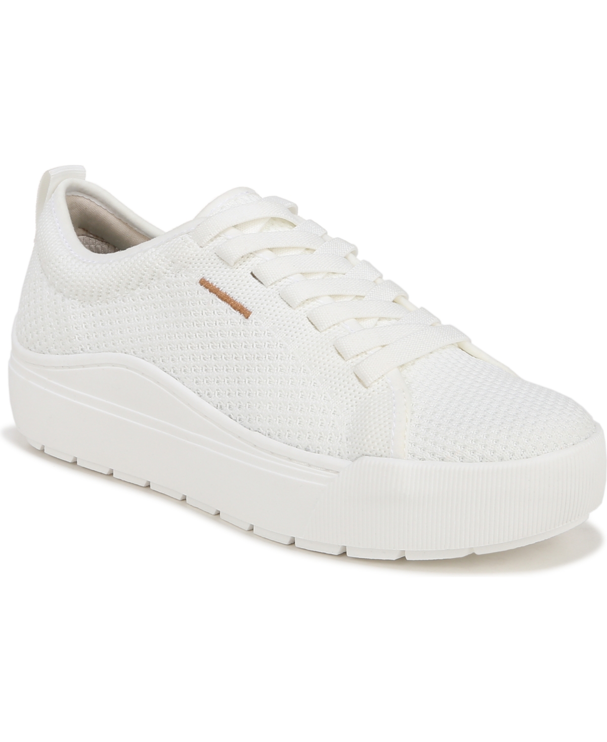 Dr. Scholl's Women's Time Off Knit Platform Sneakers In White Knit Fabric