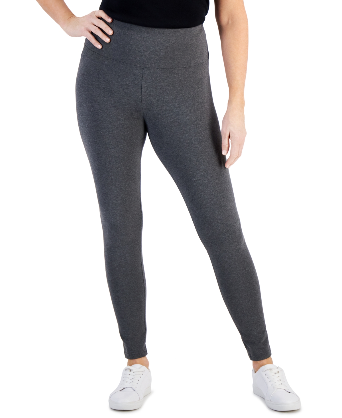 Style & Co Women's High Rise Leggings, Created For Macy's In Charcoal Heather