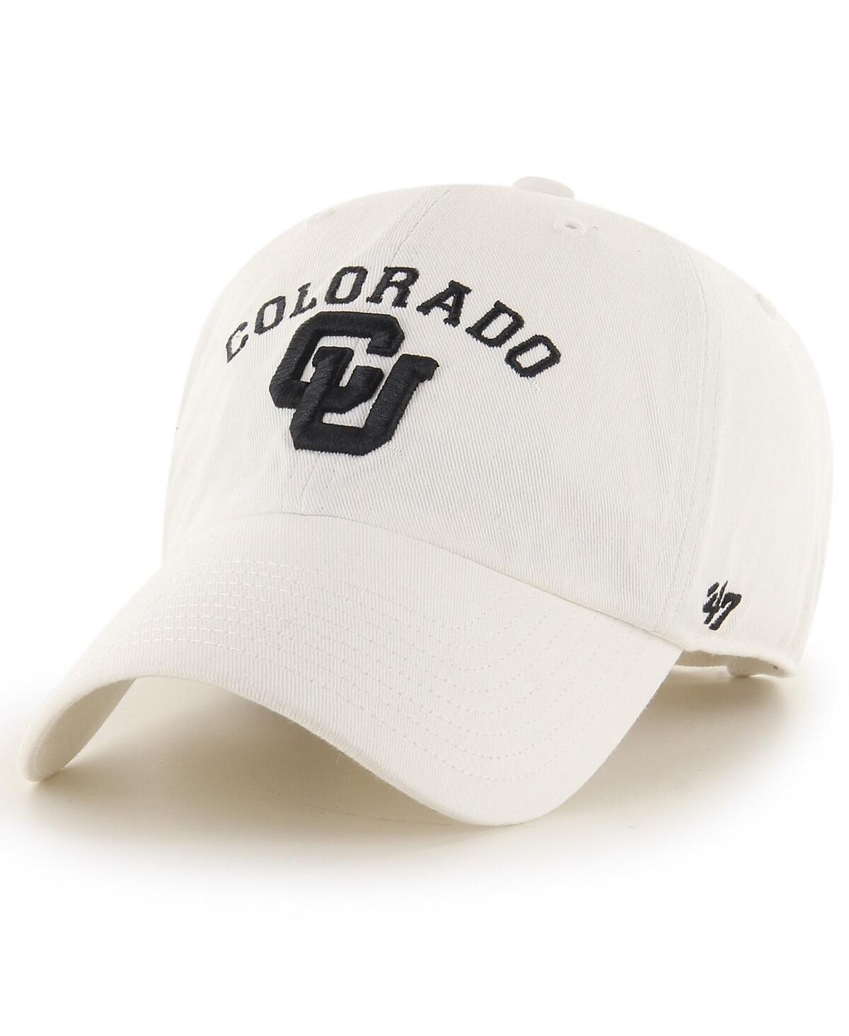 47 Brand Men's ' White Distressed Colorado Buffaloes Vintage-like Clean Up Adjustable Hat In Neutral